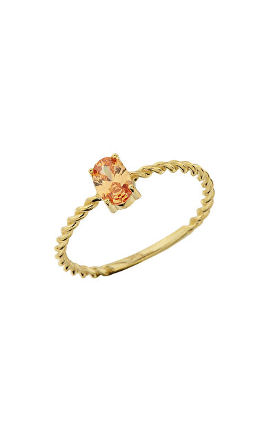 Kolyecik 14 Ayar Altın Oval Taş Yüzük