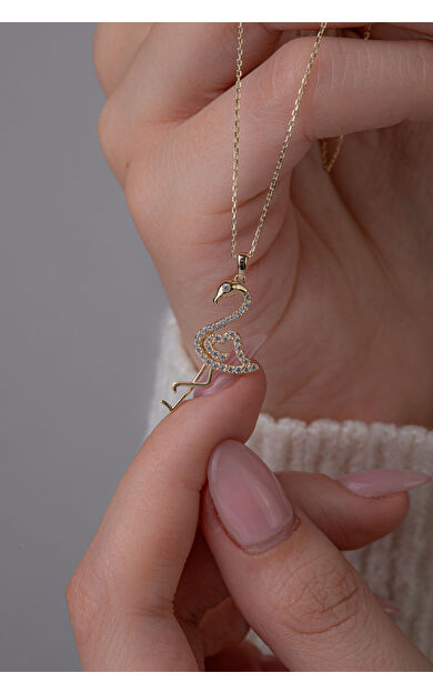 Kolyecik 14 Ayar Altın Flamingo Kolye