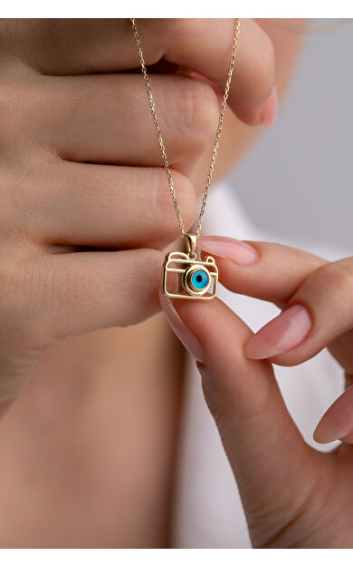 Kolyecik 14 Ayar Altın Fotoğraf Makinesi Kolye