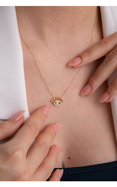 Kolyecik 14 Ayar Altın Göz Kolye