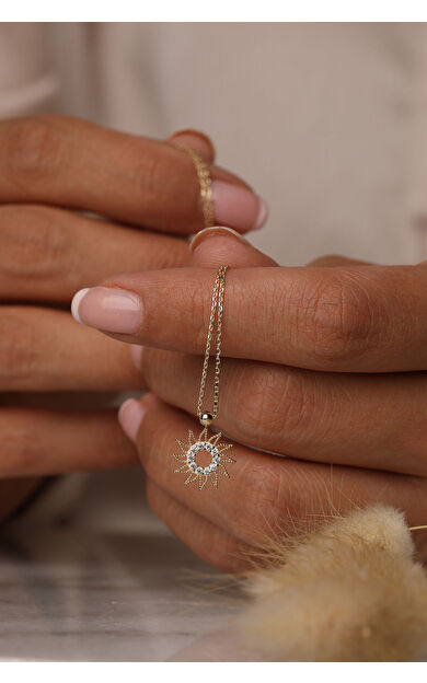 Kolyecik 14 Ayar Altın Güneş Kolye