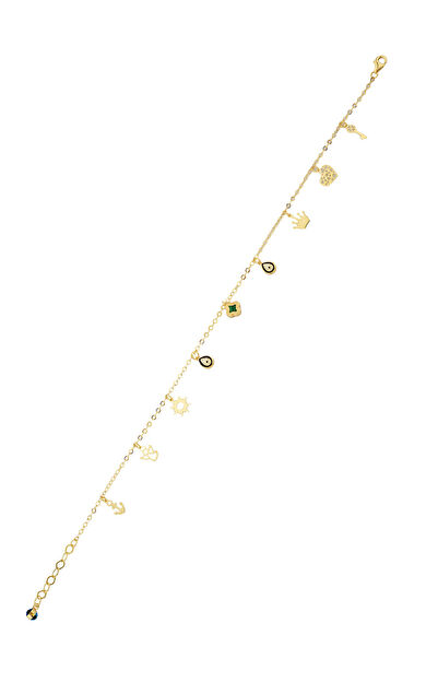 Kolyecik 14 Ayar Altın Mineli Halhal