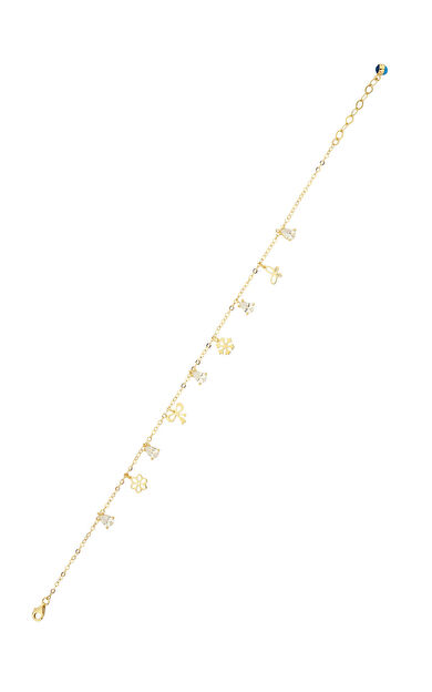 Kolyecik 14 Ayar Altın Kartanesi ve Figürlü Halhal