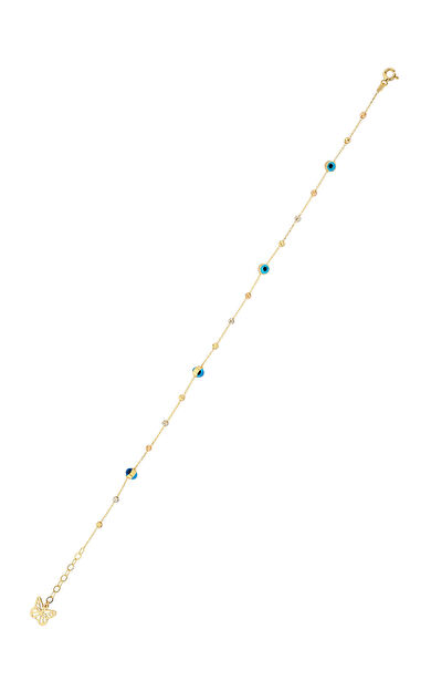 Kolyecik 14 Ayar Altın Göz ve Dorika Halhal