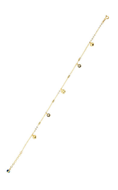 Kolyecik 14 Ayar Altın Nazarlı Halhal