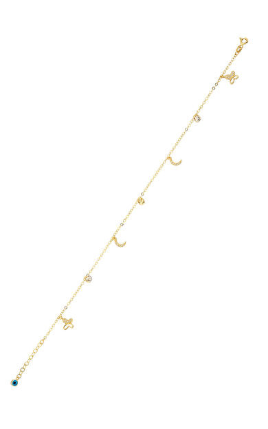 Kolyecik 14 Ayar Altın Hilal Figürlü Halhal