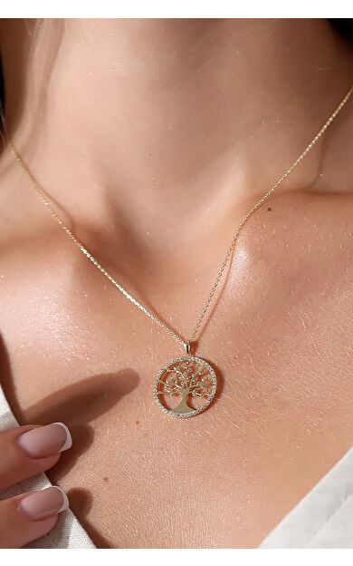 Kolyecik 14 Ayar Altın Hayat Ağacı Kolye