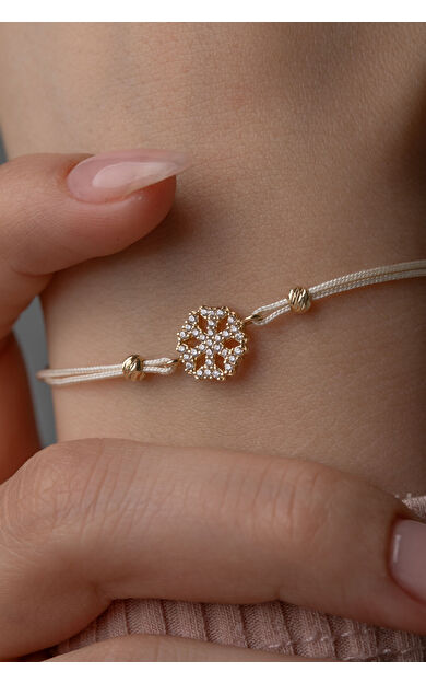 Kolyecik 14 Ayar Altın İpli Kartanesi Bileklik