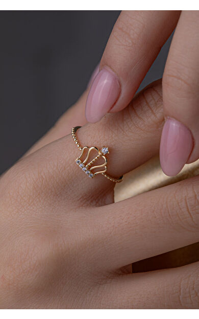 Kolyecik 14 Ayar Altın Kral Tacı Yüzük