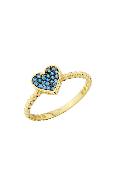 Kolyecik 14 Ayar Altın Kalp Yüzük