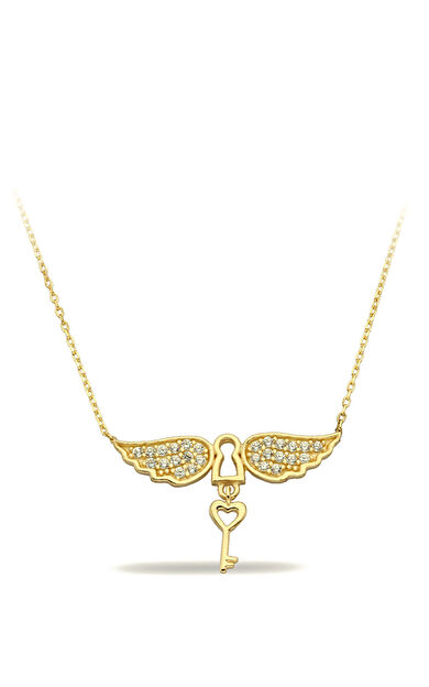 Kolyecik 14 Ayar Altın Melek Kanadı Kolye