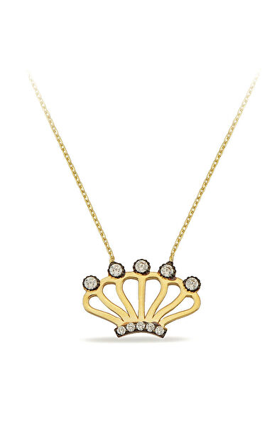 Kolyecik 14 Ayar Altın Kral Tacı Kolye