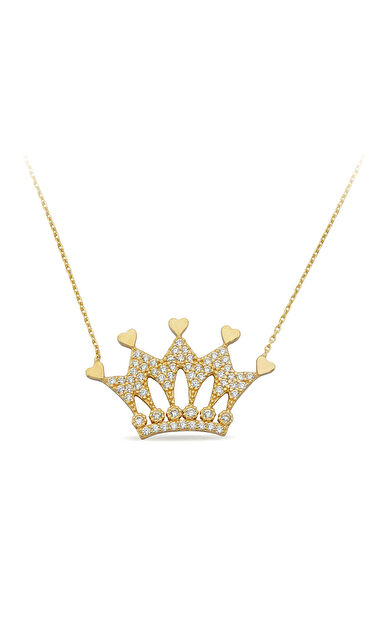 Kolyecik 14 Ayar Altın Kral Tacı Kolye