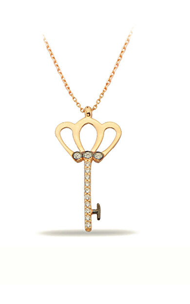 Kolyecik 14 Ayar Altın Kral Tacı Anahtar Kolye