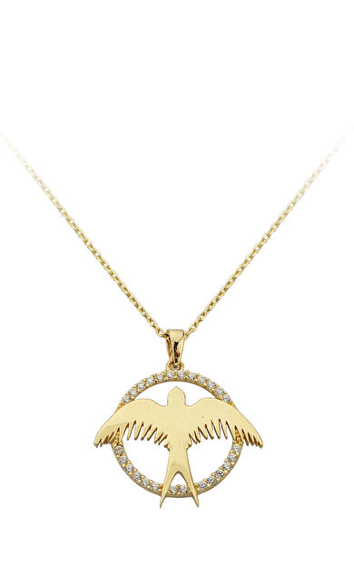 Kolyecik 14 Ayar Altın Kuş Kolye