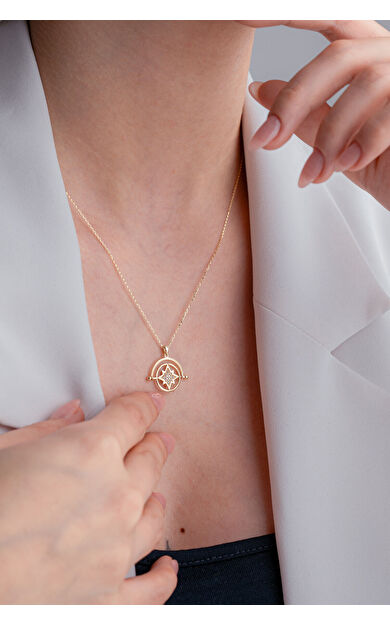 Kolyecik 14 Ayar Altın Kuzey Yıldızı Kolye