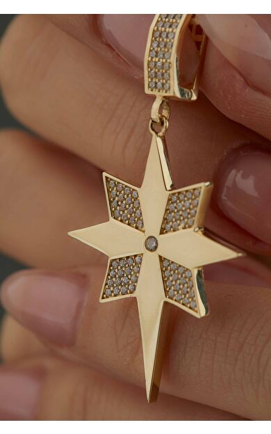 Kolyecik 14 Ayar Altın Kutup Yıldızı Kolye Ucu