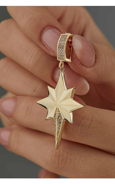 Kolyecik 14 Ayar Altın Kuzey Yıldızı Kolye Ucu