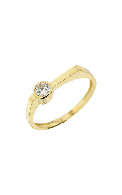 Kolyecik 14 Ayar Altın Tektaş Yüzük