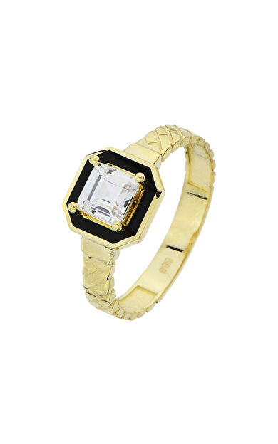 Kolyecik 14 Ayar Altın Mineli Baget Yüzük