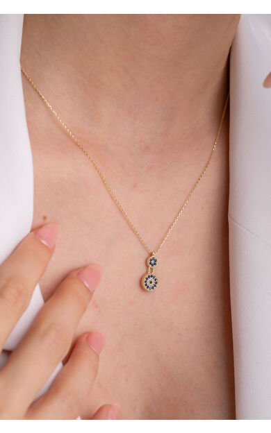 Kolyecik 14 Ayar Altın Nazar Kolye