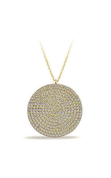 Kolyecik 14 Ayar Altın Beyaz Taşlı Kolye