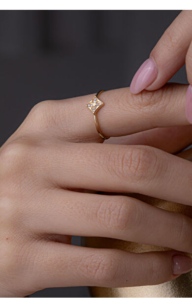 Kolyecik 14 Ayar Altın Minimal Yüzük