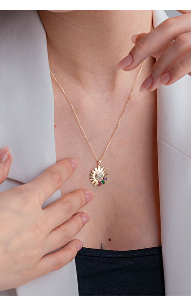 Kolyecik 14 Ayar Altın Papatya Kolye