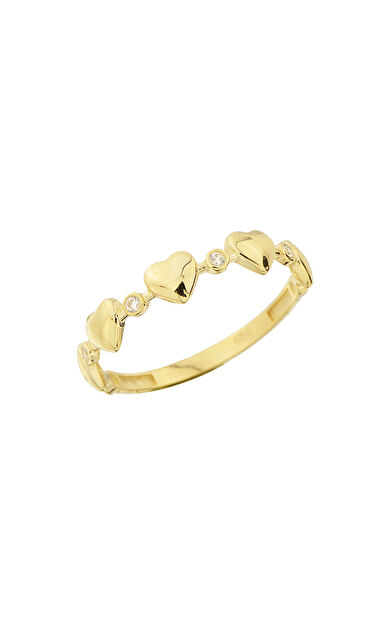 Kolyecik 14 Ayar Altın Kalp Yüzük