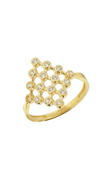 Kolyecik 14 Ayar Altın Piramit Yüzük