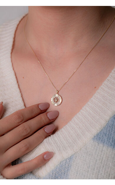 Kolyecik 14 Ayar Altın Pusula Kolye