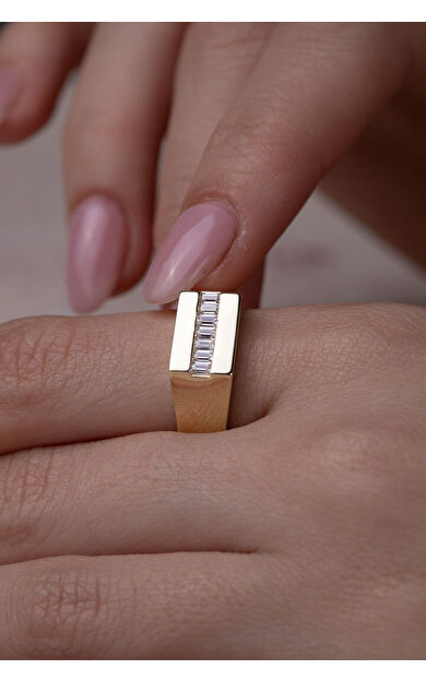 Kolyecik 14 Ayar Altın Tasarım Taşlı Yüzük