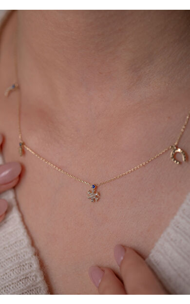 Kolyecik 14 Ayar Altın Şans Kolye