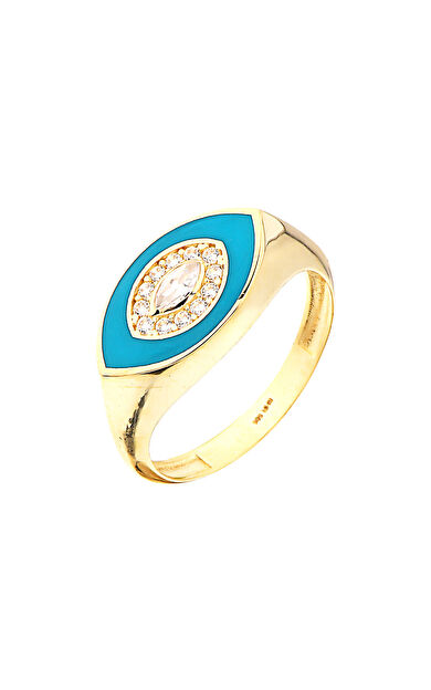 Kolyecik 14 Ayar Altın Taşlı Mineli Yüzük