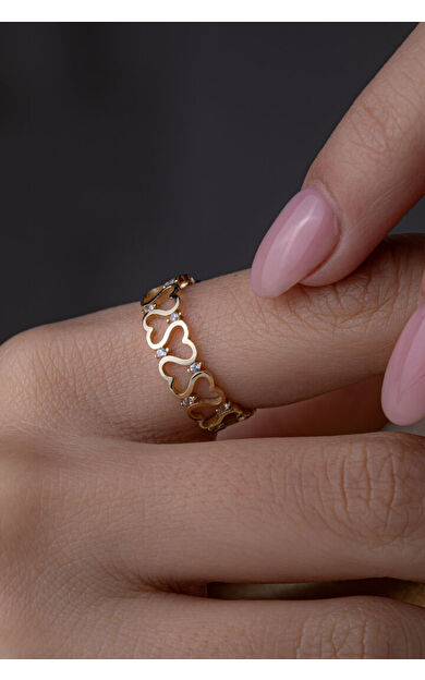 Kolyecik 14 Ayar Altın Kalp Yüzük