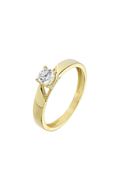 Kolyecik 14 Ayar Altın Tektaş Yüzük