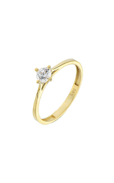 Kolyecik 14 Ayar Altın Tektaş Yüzük