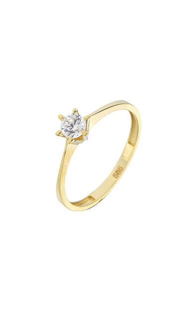 Kolyecik 14 Ayar Altın Tektaş Yüzük