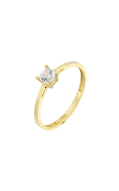 Kolyecik 14 Ayar Altın Tektaş Yüzük