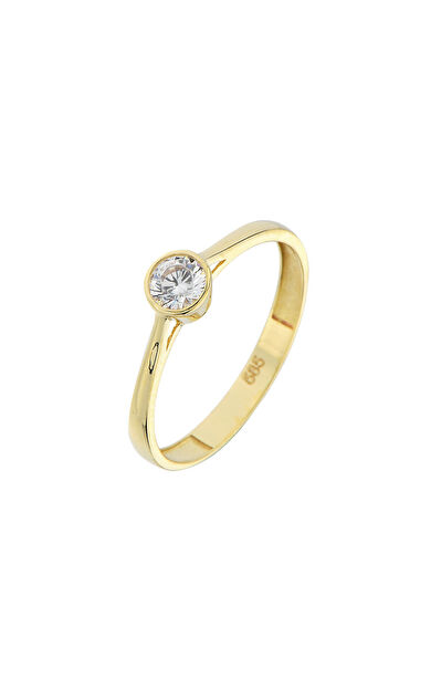 Kolyecik 14 Ayar Altın Tektaş Yüzük