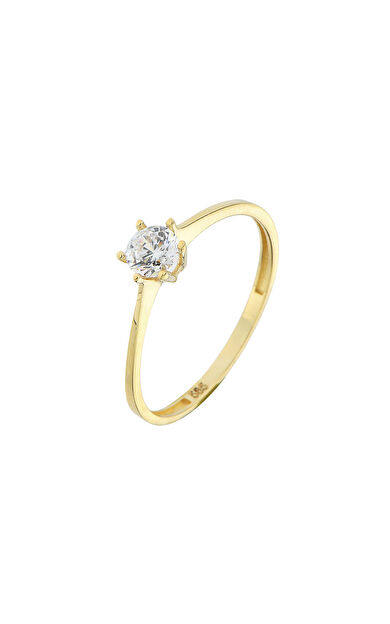 Kolyecik 14 Ayar Altın Tektaş Yüzük