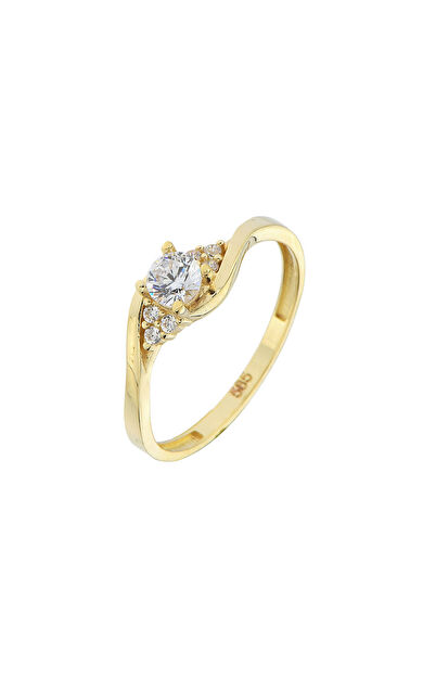 Kolyecik 14 Ayar Altın Tektaş Yüzük