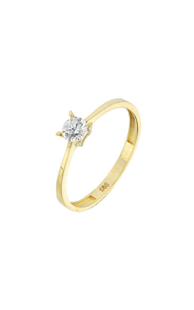 Kolyecik 14 Ayar Altın Tektaş Yüzük