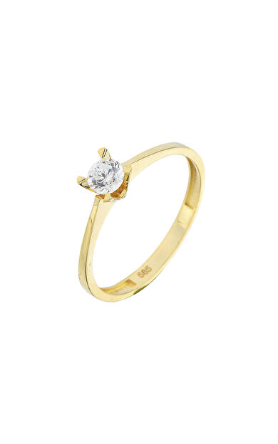 Kolyecik 14 Ayar Altın Tektaş Yüzük