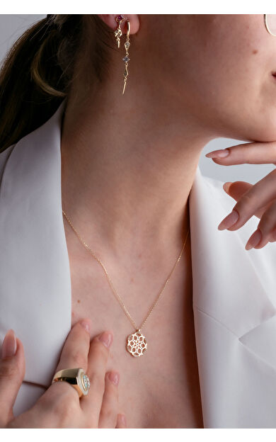 Kolyecik 14 Ayar Altın Yaşam Çiçeği Kolye