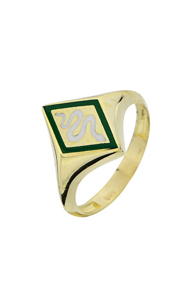 Kolyecik 14 Ayar Altın Mineli Yılan Yüzük