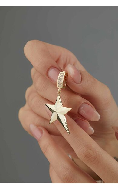 Kolyecik 14 Ayar Altın Yıldız Kolye Ucu