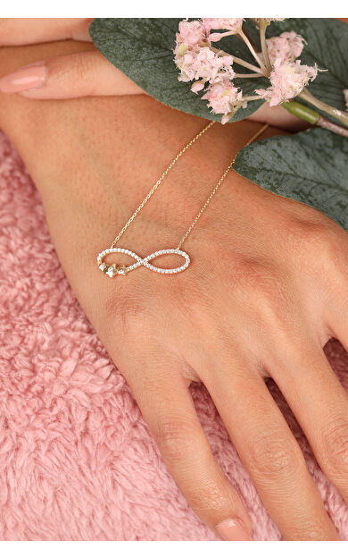 Kolyecik 14 Ayar Altın Yılıdızlı Sonsuzluk Kolye