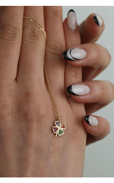 Kolyecik 14 Ayar Altın Yonca Kolye