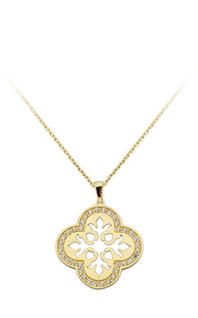 Kolyecik 14 Ayar Altın Yonca Kolye